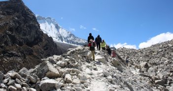 hikers hiking in Huascarán National Park, Peru