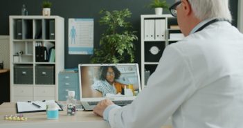 telemedicine call with doctor and patient