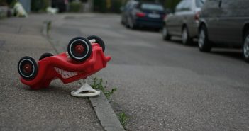 toy car in the street