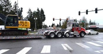 truck carrying oversized load
