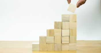 wood blocks stacked in a pattern