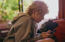 person using smartphone