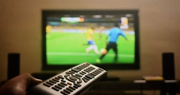 tv with sporting even with remote control