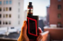 red and black vaping cartridge