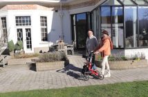 senior couple walking