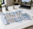 floor plan on desk