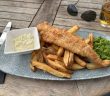 Fish and chips at Lord's tavern in London