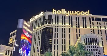 Planet Hollywood hotel and casino in Las Vegas at Night November 2025