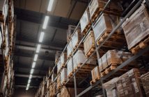 crates stacked in warehouse