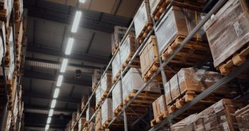 crates stacked in warehouse
