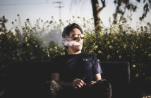 man vaping