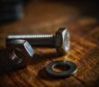 washer and nut and screw