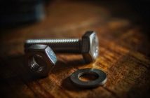 washer and nut and screw