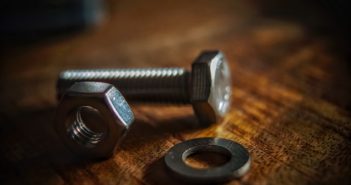 washer and nut and screw
