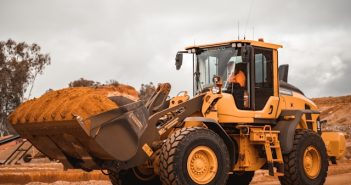 backhoe on construction site