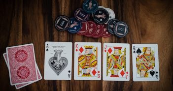 poker cards and chips on table