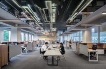 office workers in large office area