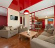 kiving room in modern apartment