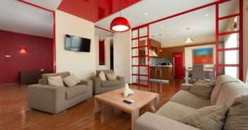 kiving room in modern apartment