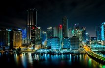 downtown Miami at night