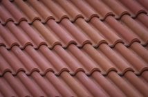 close-up of brown tiles on roof