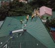 green metal roof
