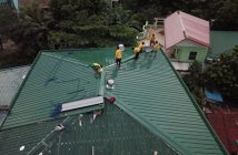 green metal roof