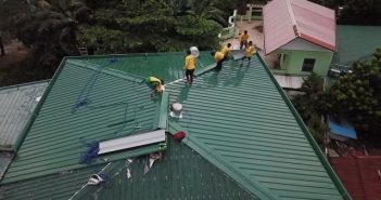 green metal roof