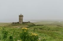Ireland countryside with small castle
