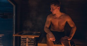 man in sauna