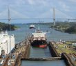 ship going through Panam canal