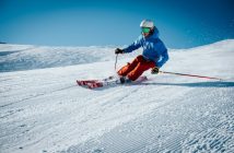 man skiing on sunny day