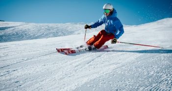 man skiing on sunny day